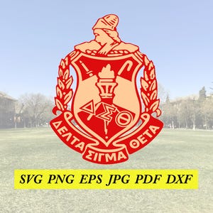 Archivo de corte de cresta Delta Sigma Theta, silueta, JPEG, SVG, DFX, EPS, PNG, clip art imagen 1