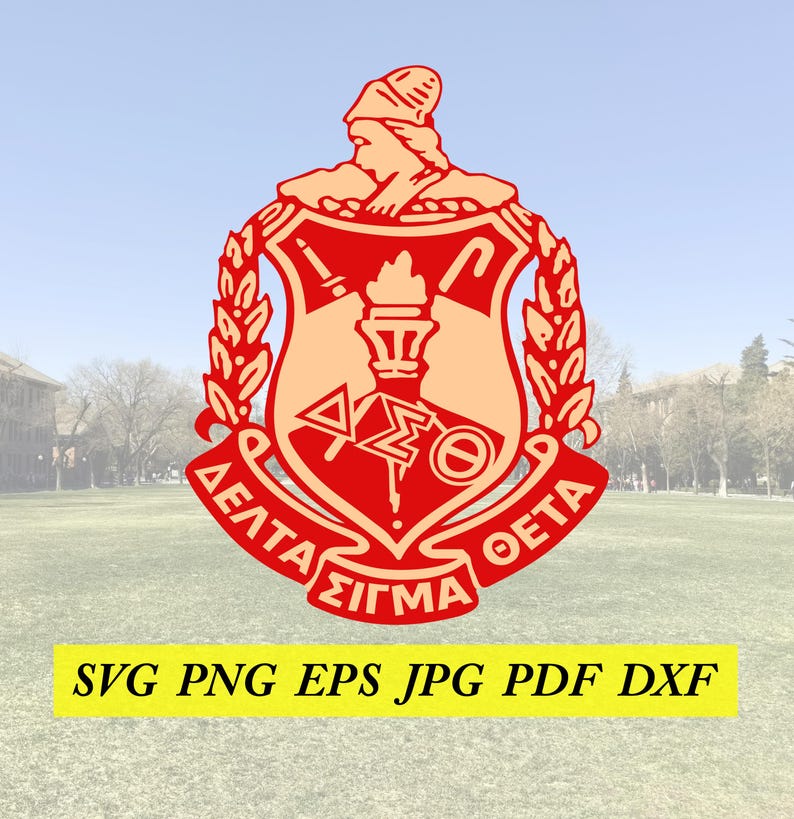 Archivo de corte de cresta Delta Sigma Theta, silueta, JPEG, SVG, DFX, EPS, PNG, clip art imagen 1