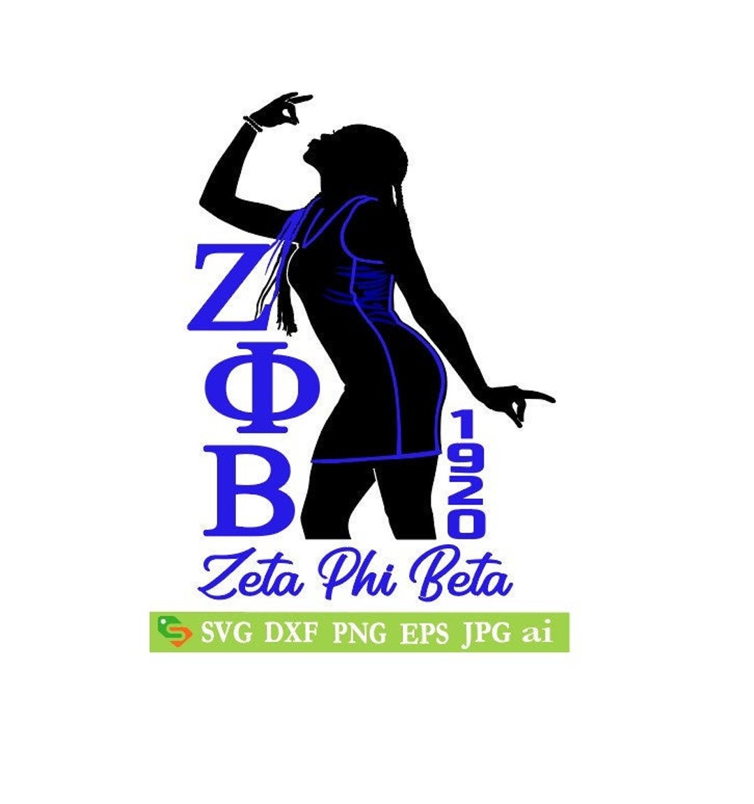 Zeta Phi Beta Lady Cut File, Silhouette,cricut, Jpeg, Svg,dfx, Eps, Png