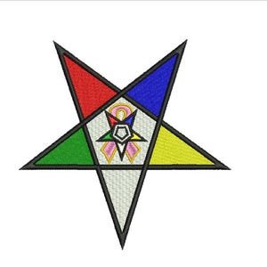 OES order of the eastern star cancer ribbon applique machine embroidery design files