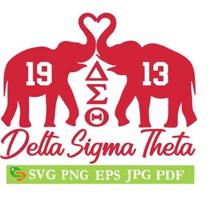 Delta Sigma Theta elephant heart cut File, Silhouette,Cricut, Jpeg, svg,dfx, eps, png, clip art