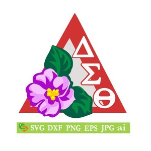 Delta Sigma Theta African violet cut File, Silhouette,Cricut, Jpeg, svg,dfx, eps, png, clip art