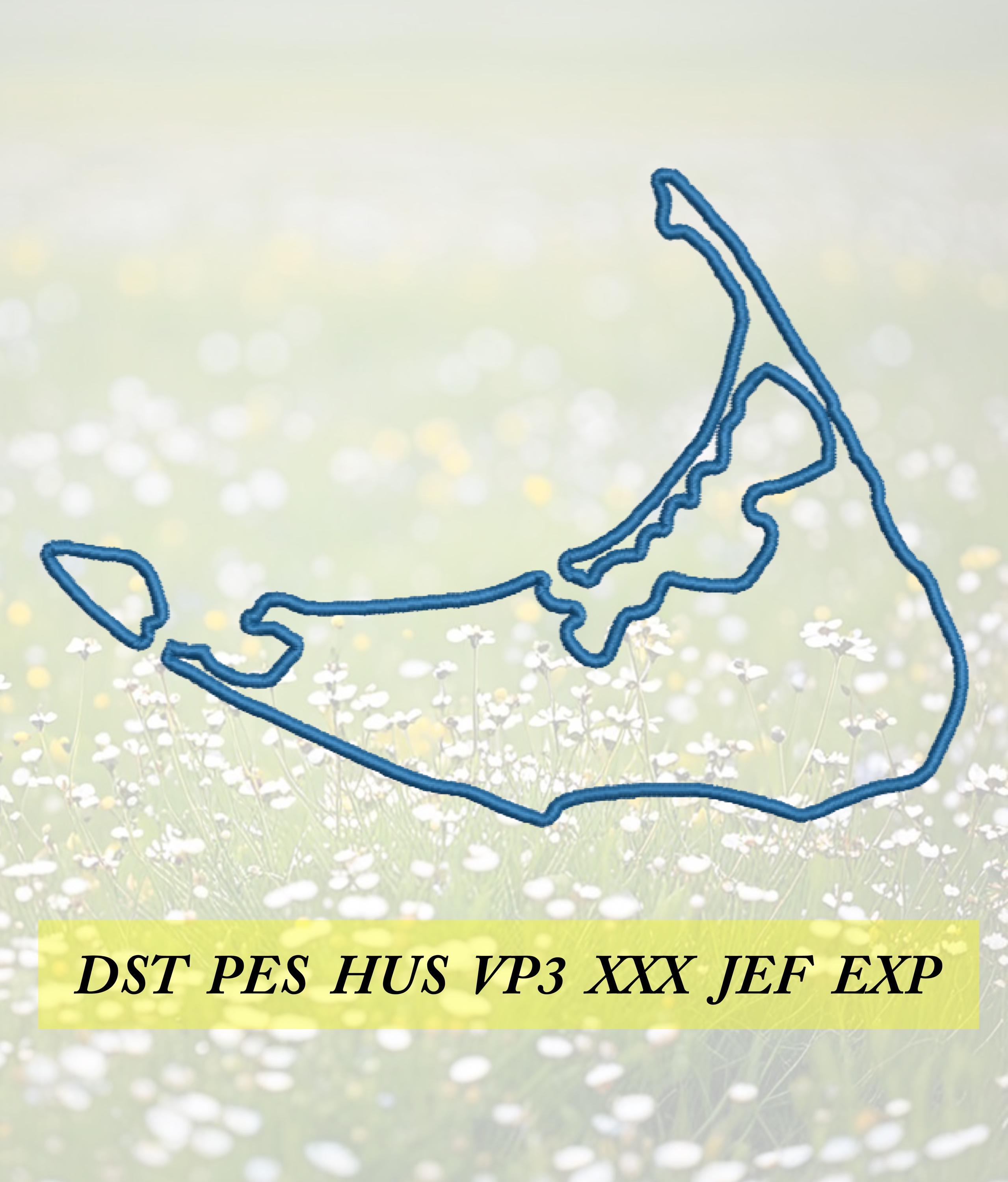 Nantucket satin stitch border machine embroidery design files