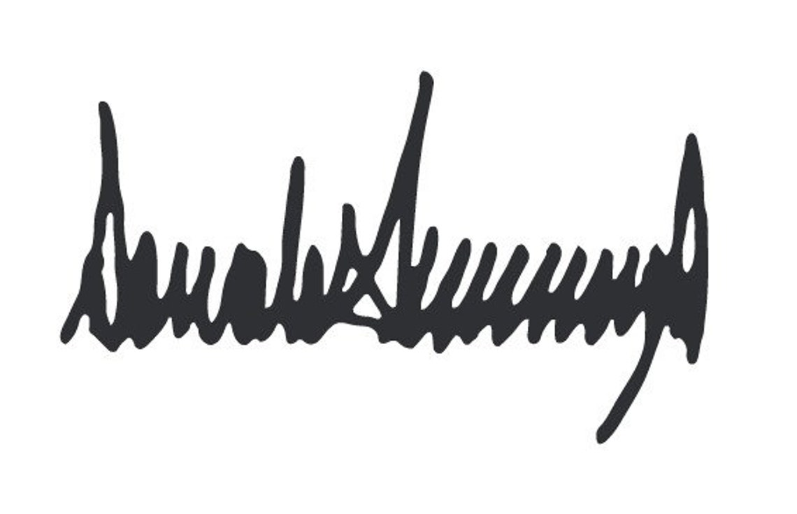Donald Trump signature Cut File SilhouetteCricut Jpegsvg | Etsy