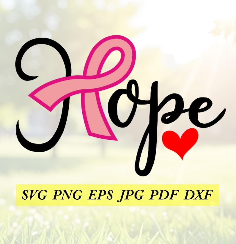 Cancer Ribbon Hope, Cut File, Jpeg,svg, Eps, Png, Pdf, Dfx - Etsy