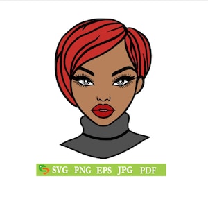Jeune femme, fille noire, femme de couleur, Silhouette, Cricut, Jpeg, svg, eps, dfx, png, clipart