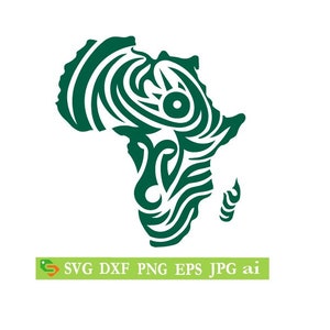 Africa map  Silhouette, Cricut,Cut Files, Jpeg, SVG, EPS, PNG, clip art