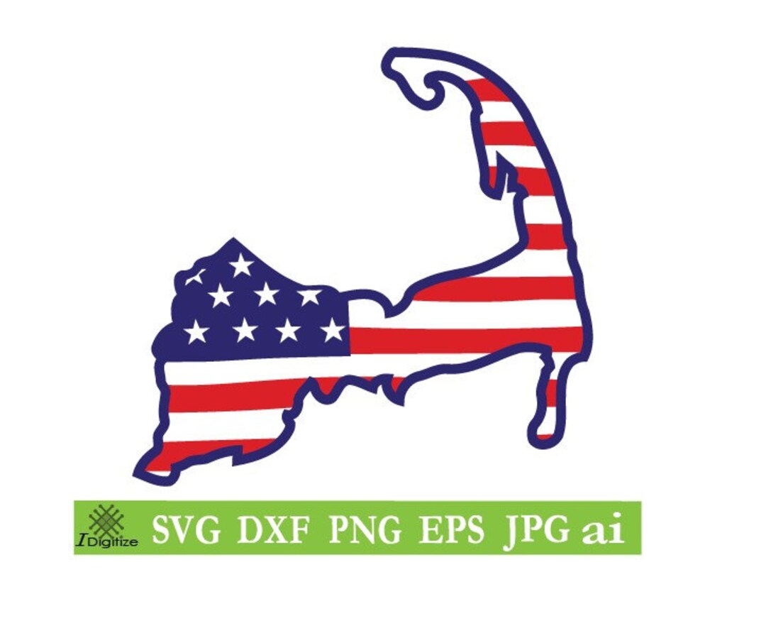 Cape Cod Flag Valance Cape Cod American Flag,cut File, Silhouette,cricut, Jpeg, Svg,dfx, Eps ...