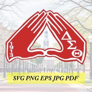 Delta Sigma Theta AEO 1913 hand sign  cut File, Silhouette,Cricut, Jpeg, svg, eps, png, clip art