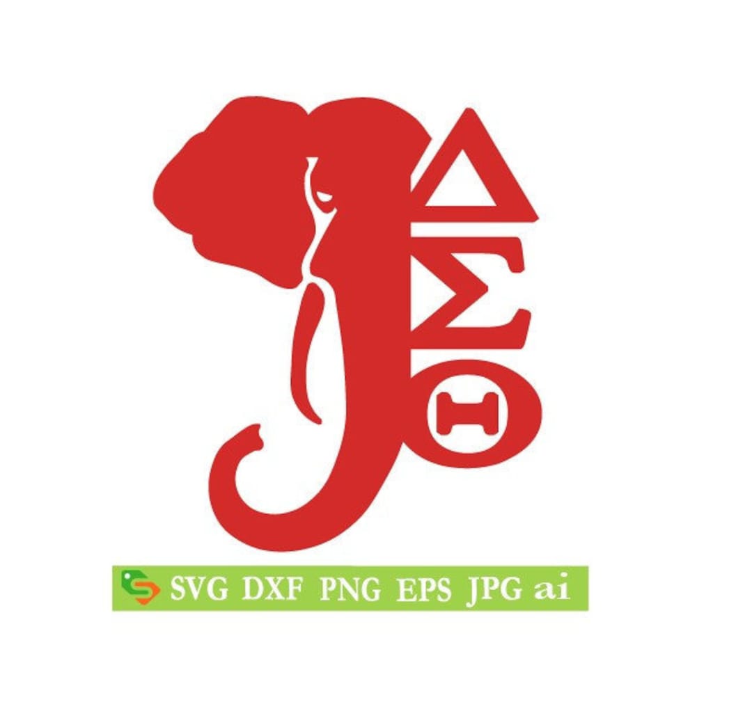 Delta Sigma Theta Elephant Cut File, Silhouette,cricut, Jpeg, Svg,dfx