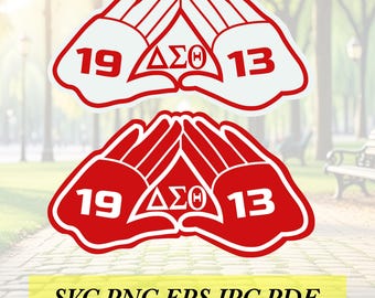 Delta Sigma Theta DST Hand Sign cut File, Silhouette,Cricut, Jpeg, svg,eps, png, clip art