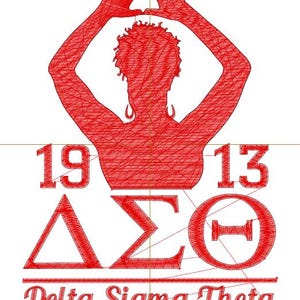 Diseño de bordado a máquina de la señal de mano Delta Sigma Theta 1913, descarga digital imagen 4