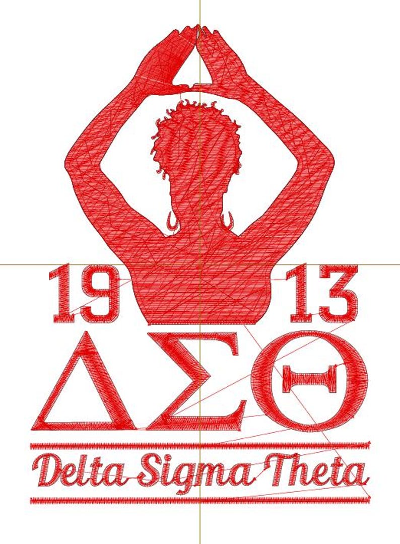 Diseño de bordado a máquina de la señal de mano Delta Sigma Theta 1913, descarga digital imagen 4