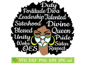 OES Masked Lady Cut File: Eastern Star SVG, Cricut, Silhouette (Digital Download)