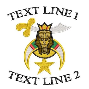 Shriner custom text machine embroidery design files