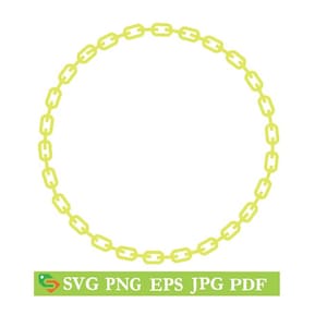 Chain Circle Frame SVG: Metal Link Cut File (Digital Download)