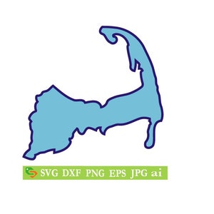 Cape Cod Zwei farblich geschnittene Datei, Silhouette, Cricut, Jpeg, svg, dfx, eps, png, Clip Art