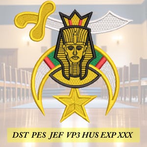 Shriner machine embroidery design files,  dst, pes, jef, exp, hus, xxx, vp3, EMB