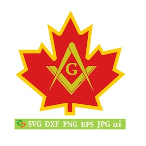 Kanada Mason Maple Leaf Cut File, Silhouette, Cricut, Jpeg, svg,dfx, eps, png, Clip Art