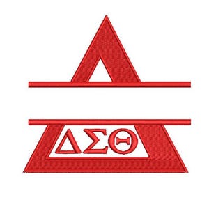 Delta Sigma Theta split monogram machine embroidery design