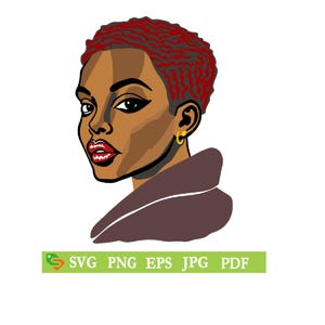 Svg femme noire, femme noire svg, svg femme afro, fille noire cricut coupe fichier, Silhouette, Cricut, Jpeg, svg, eps, png, clipart