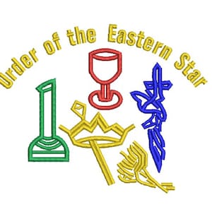 OES Order of the Eastern Star,Embroidery Design,Instant Download,Download 8 Formats,Machine Embroidery Design