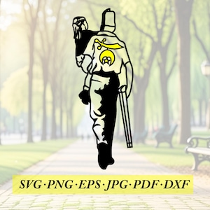 Shriner with child Silhouette, cut File, Jpeg, svg,dfx eps, png, clip art