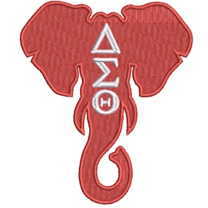 Delta Sigma Theta 1913 AEO Elephant machine embroidery design files