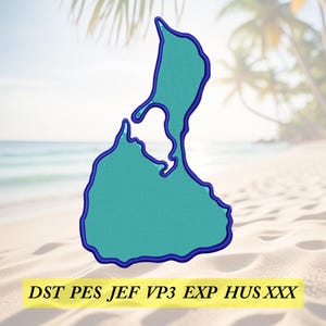 Block Island map machine embroidery design files