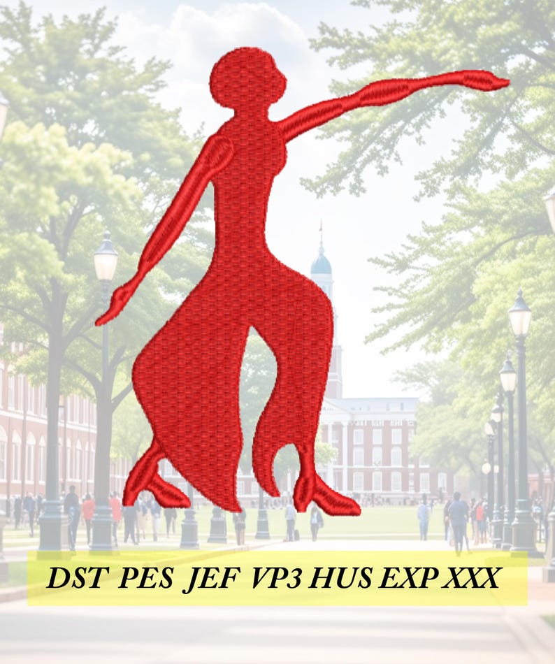 Delta Sigma Theta Lady of Fortitude machine embroidery design image 1