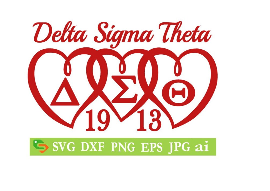 Delta Sigma Theta Hearts cut File, Silhouette,Cricut, Jpeg, svg,dfx