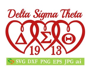 Delta Sigma Theta Hearts cut File, Silhouette,Cricut, Jpeg, svg,dfx, eps, png, clip art