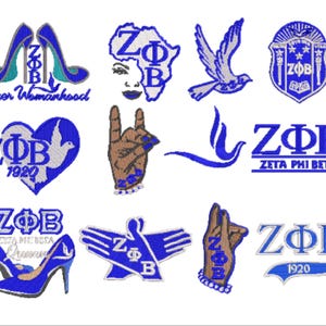 Zeta Phi Beta machine embroidery design pack