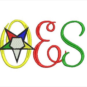 OES Order of the Eastern Star,Embroidery Design,Instant Download,Download 8 Formats,Machine Embroidery Design