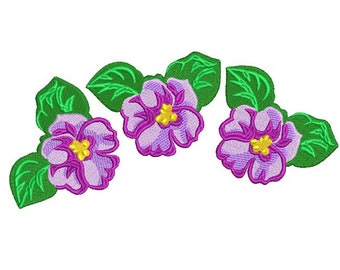 African Violets flowers machine embroidery design