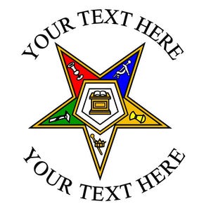 OES Order of the Eastern Star custom text, Jpeg, Svg, Eps, Png, - High Resolution - Clipart