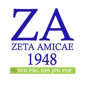 ZETA AMICAE 1948 cut File, Silhouette,Cricut, Jpeg, svg,eps, png, clip art