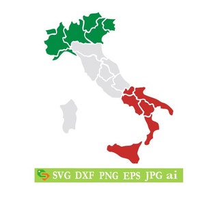 De kaart van Italië, Cut File, Silhouette, Cricut, Jpeg, svg, eps, dfx, png, clip art