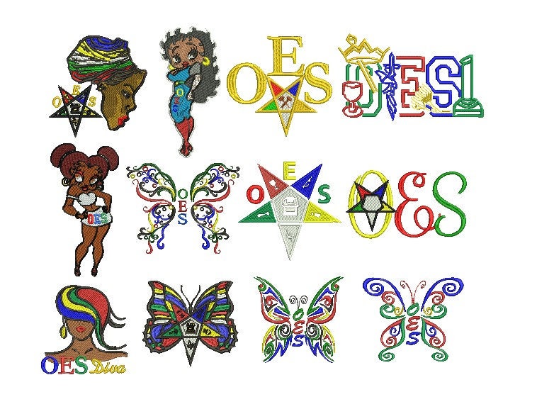 Pacchetto OES Order of the Eastern Star Machine Embroidery