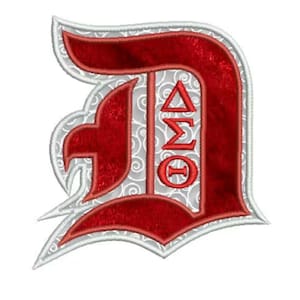 Delta Sigma Theta old English D applique embroidery design