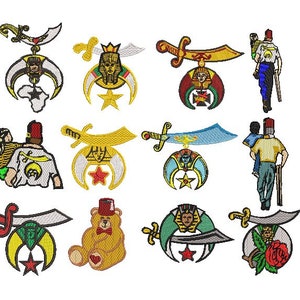 Shriner Masonic Machine Embroidery Pack bundle