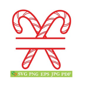 Candy Canes monogram Silhouette Cricut, Jpeg,svg, eps, png, clip art, cut file