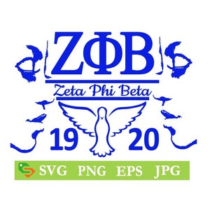 Zeta Phi Beta Dove Shield Cut File: Cricut, Silhouette, SVG, PNG (Digital Download)