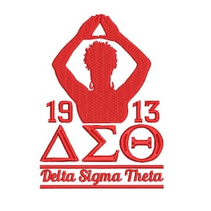 Delta Sigma Theta 1913 hand sign machine embroidery design