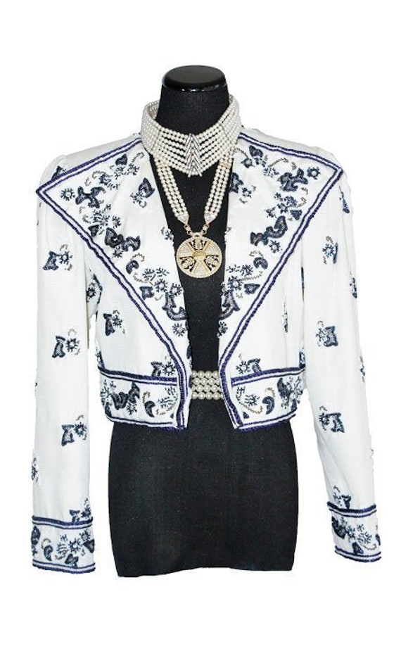 RICHILENE Hand Beaded Bolero Jacket