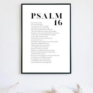 Psalm 16 Bible Verse Wall Art, Minimalistic Decor, Scripture, Printable Wall Art, Christian Wall Art, Digital Prints, Bible Verse Printable