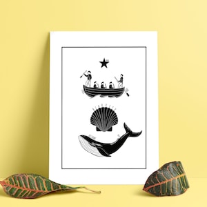 Póster del escudo de armas de Biarritz - Impresión A4 y A5 - Decoración - Only Wild