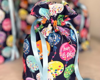 Cloth Birthday Gift Bags Happy Birthday Gift Bag Drawstring Gift Bag Fabric Gift Bag Birthday Cloth Gift Bag Reusable Gift Bag for Birthday