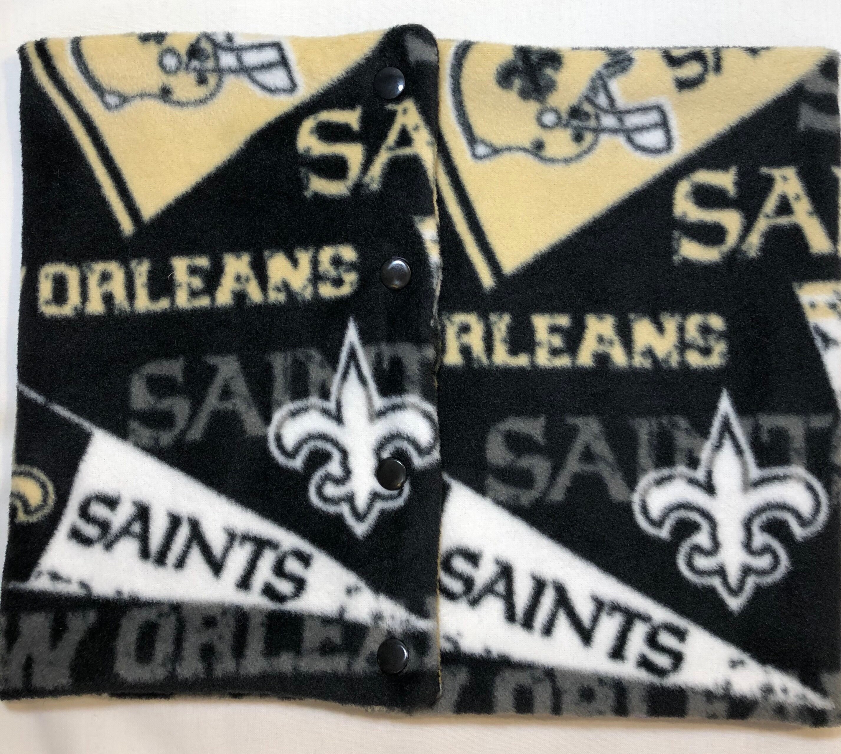 New Orleans Saints Double Layer Fleece Winter Neck Gaiter / Scarf / Ear Warmer with Snaps-Size Children to Adult *FREE Shipping to US* - Thumbnail 6