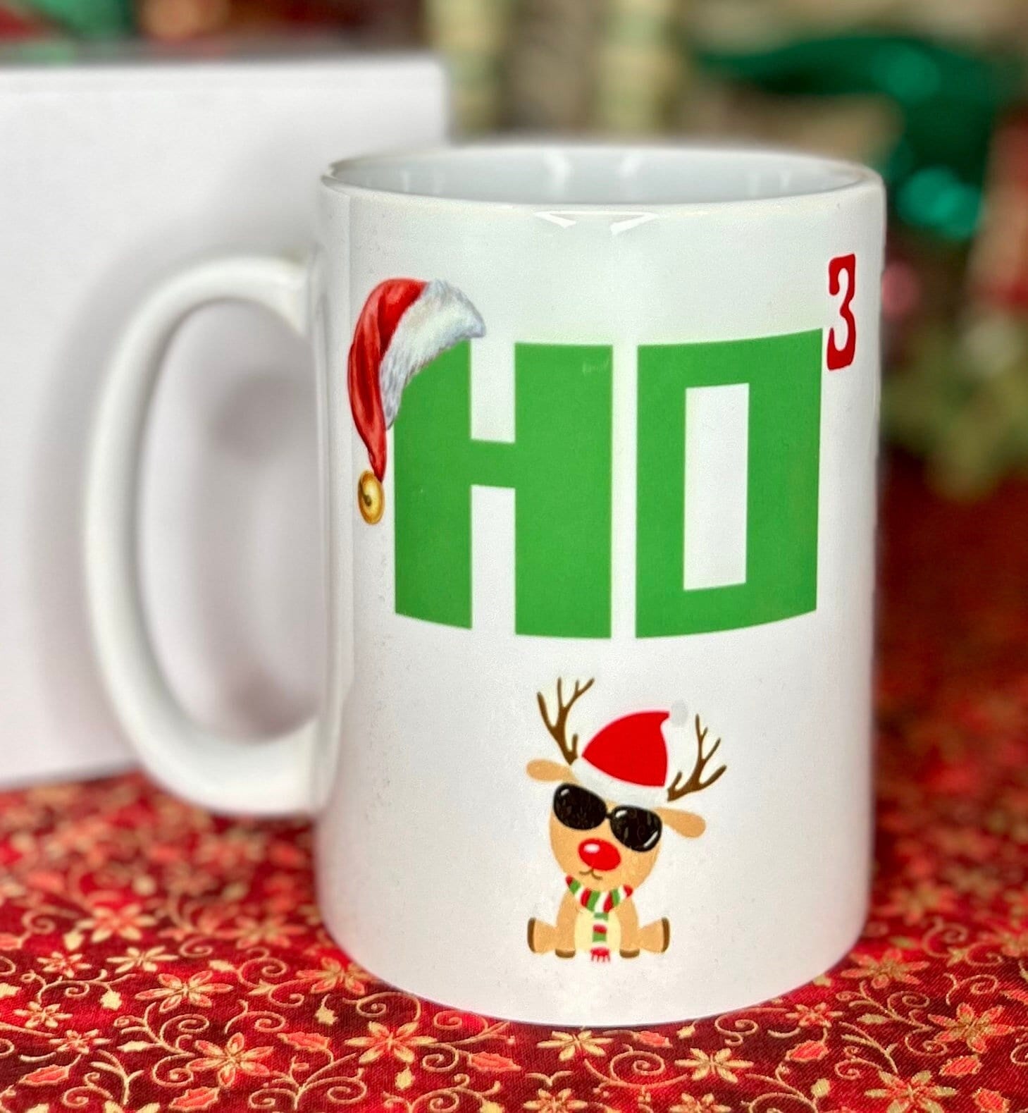 15 oz Coffee Mug HO HO HO Christmas Mug for Santa Cup for Teacher Christmas Gift for Mom Christmas gift for Dad Christmas Cup Friend Gift